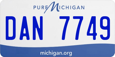 MI license plate DAN7749