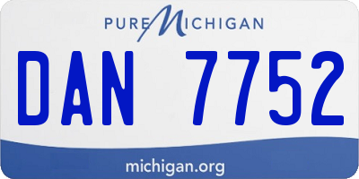 MI license plate DAN7752