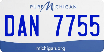 MI license plate DAN7755