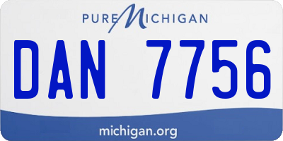 MI license plate DAN7756