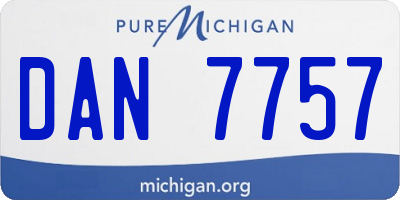 MI license plate DAN7757
