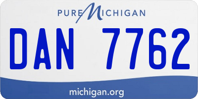 MI license plate DAN7762