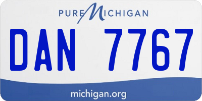 MI license plate DAN7767