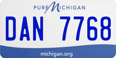 MI license plate DAN7768