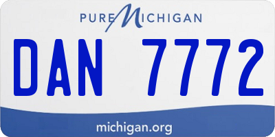 MI license plate DAN7772