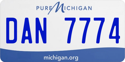 MI license plate DAN7774