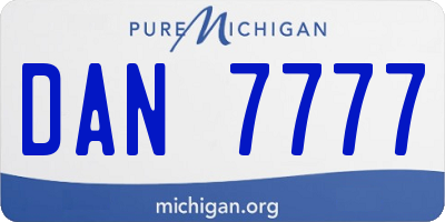 MI license plate DAN7777