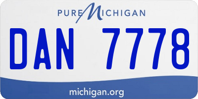 MI license plate DAN7778