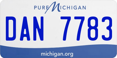 MI license plate DAN7783
