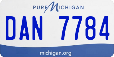 MI license plate DAN7784