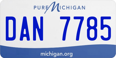 MI license plate DAN7785