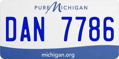 MI license plate DAN7786