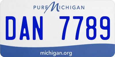 MI license plate DAN7789