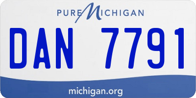 MI license plate DAN7791
