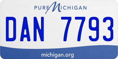 MI license plate DAN7793