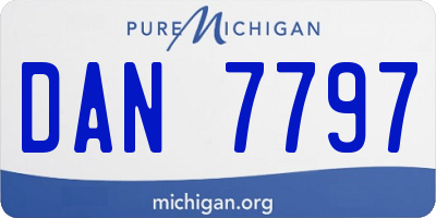 MI license plate DAN7797