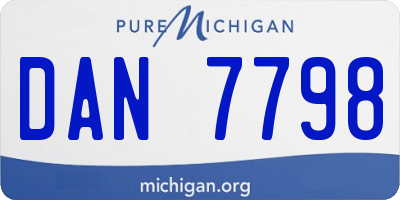 MI license plate DAN7798