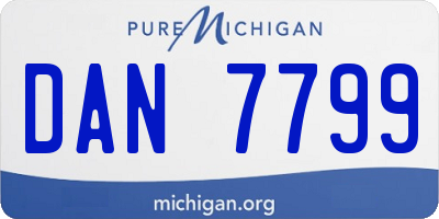 MI license plate DAN7799