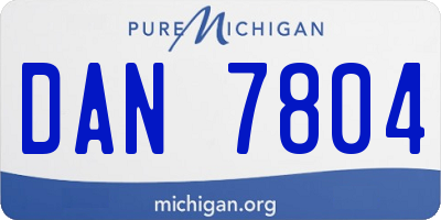 MI license plate DAN7804