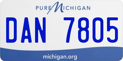 MI license plate DAN7805