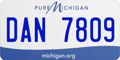 MI license plate DAN7809