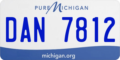 MI license plate DAN7812