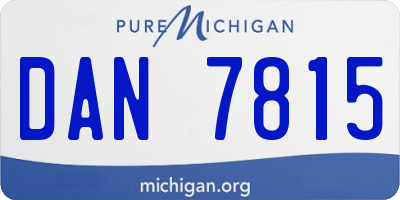 MI license plate DAN7815