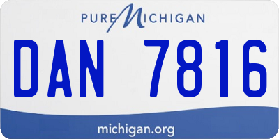 MI license plate DAN7816