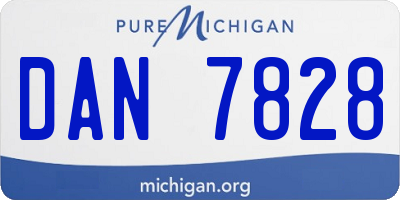 MI license plate DAN7828