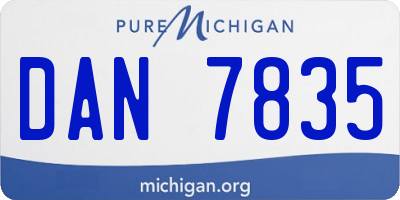 MI license plate DAN7835