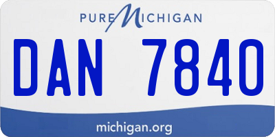 MI license plate DAN7840