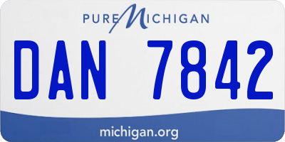 MI license plate DAN7842