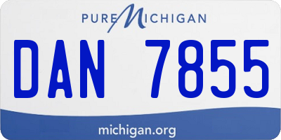MI license plate DAN7855