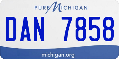 MI license plate DAN7858