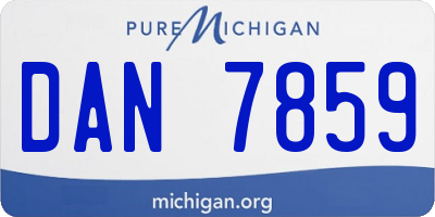 MI license plate DAN7859