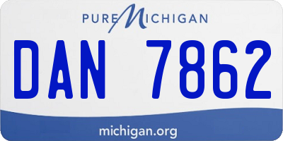 MI license plate DAN7862