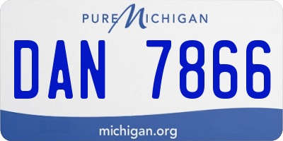 MI license plate DAN7866