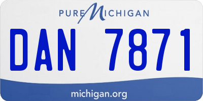 MI license plate DAN7871