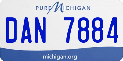 MI license plate DAN7884