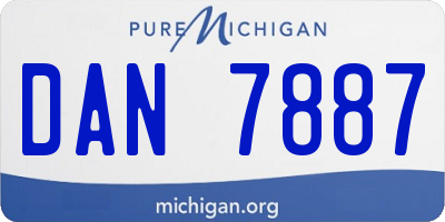 MI license plate DAN7887