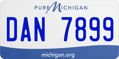 MI license plate DAN7899
