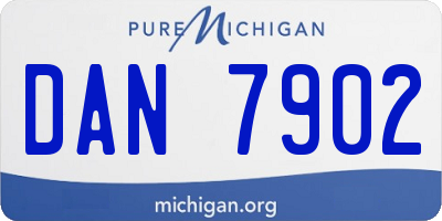 MI license plate DAN7902
