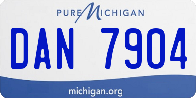 MI license plate DAN7904