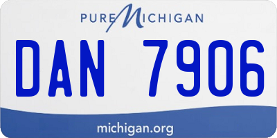 MI license plate DAN7906