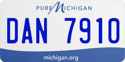 MI license plate DAN7910