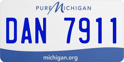 MI license plate DAN7911