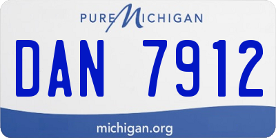 MI license plate DAN7912