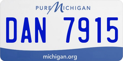 MI license plate DAN7915