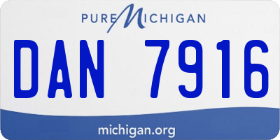 MI license plate DAN7916