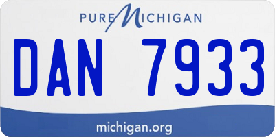 MI license plate DAN7933